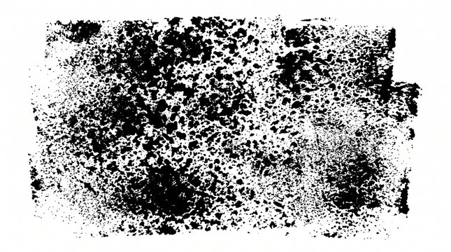 Gritty black ink roller texture on white paper creates artistic distressed background for typography and edgy graphic design compositions.