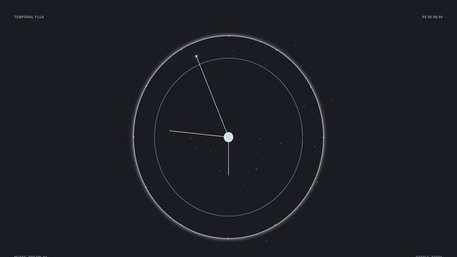 Abstract Futuristic Time Dial Rotating Animation Background Loop