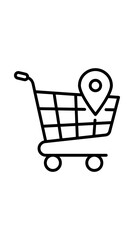 Shopping cart with location map pin icon vector graphic shopping location ecommerce navigation business delivery interface purchase © ANMSHAFIQUL