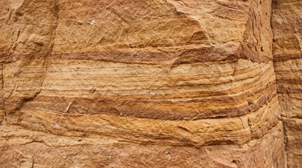 Fototapeta premium Natural sandstone wall texture. Earthy geological rock layers with rough stone patterns.