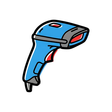 Barcode Scanner Icon Hand Drawn Illustration on White Background