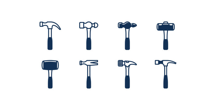 Hammer Tool Icon Set