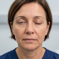 Naklejka premium Facial Nerve Palsy With Incomplete Eye Closure and Unilateral Facial Weakness