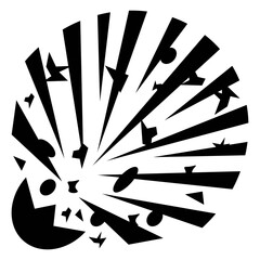 Black and white comic book style explosion icon © MDMONIRUZZAMAN