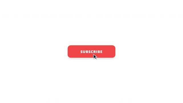 Liquid morph animation transforming an organic shape into a subscribe button, followed by cursor click and subscribed confirmation. Modern minimal CTA motion graphic on a clean white background.