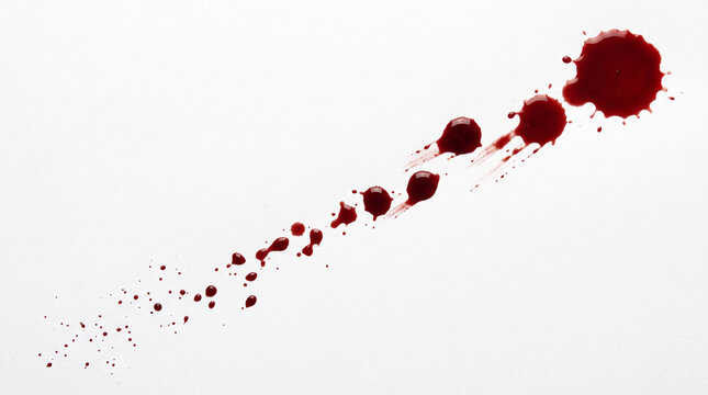 Blood splatter isolated on white background