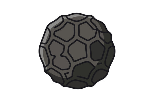 Asteroid Flat Vector Illustration