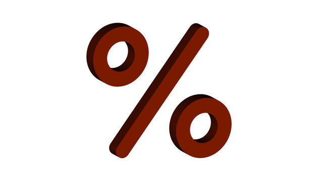 Percent sign symbol, red discount percentage icon vector design