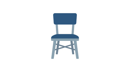 Fototapeta premium Blue wooden dining chair icon.