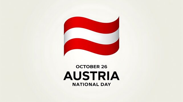 Austria national day celebration with red white flag on elegant background