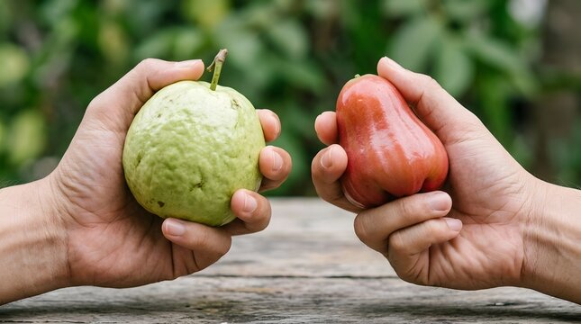 Close Up Of Fresh Guava And Water Apple