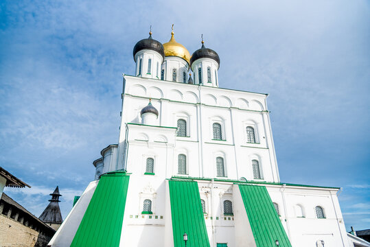 Holy Trinity Cathedral orthodox christianity temple in Pskov Kremlin, Russia