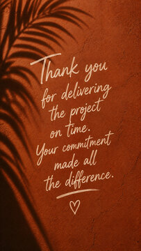 Thank You For Delivering The Project On Time Employee Recognition Quote Card