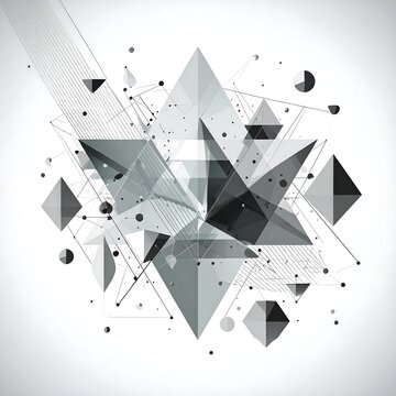 Hexagonal geometric pattern with teal and black triangles.