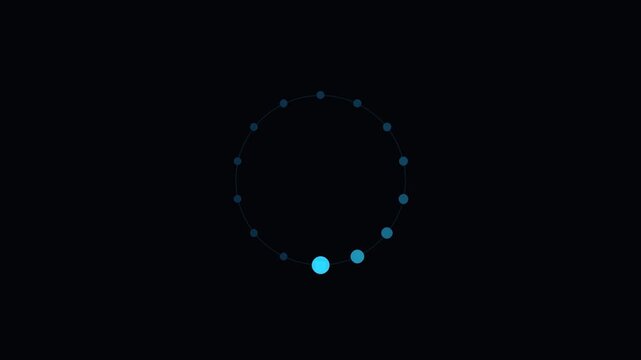 Minimal white radial loading spinner loop on black background