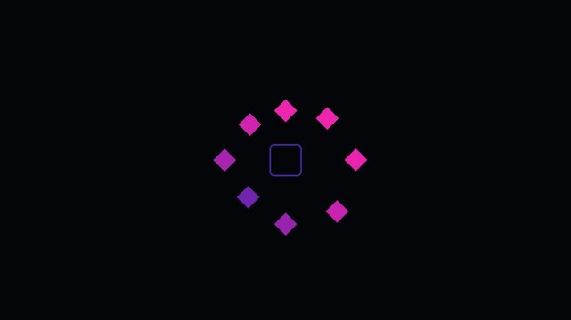 Rotating purple geometric loading loop on dark background