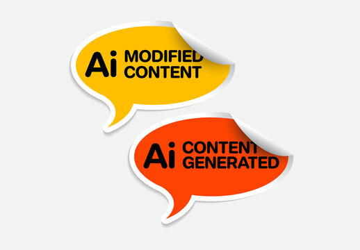 AI Generated and AI Modified Content Sticker Labels