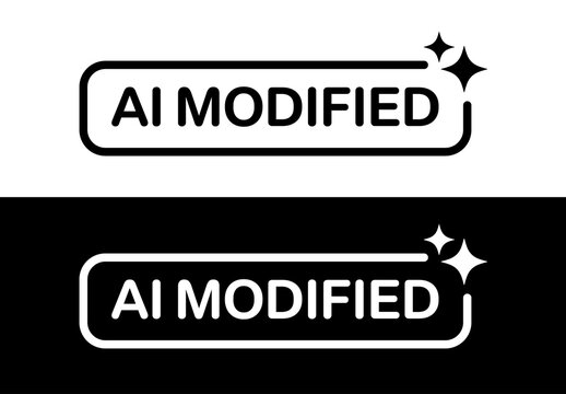 AI Modified Content Label and Icon Set