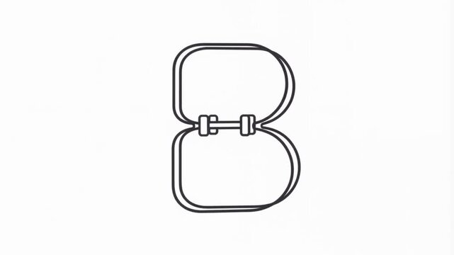 Minimalist outline animation of the letter B with a dumbbell barbell center.