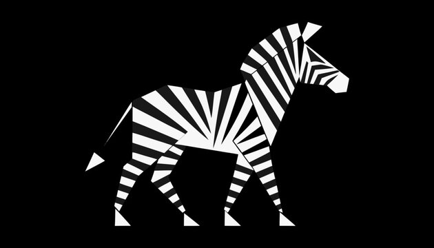 Geometric Zebra Silhouette