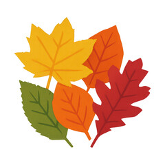 Fototapeta premium PNG Colorful autumn leaves illustration.