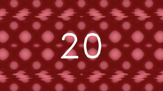 Abstract red pattern background with number twenty in center