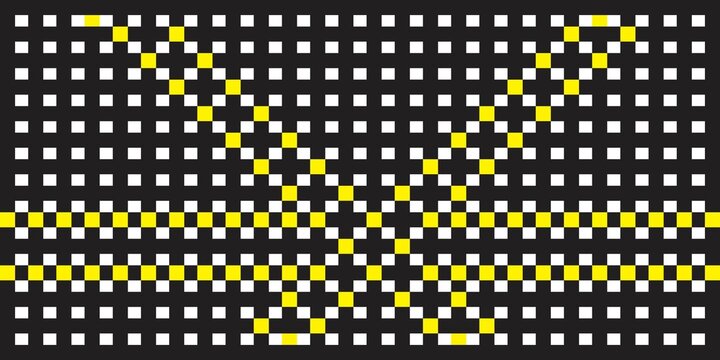 Black White Yellow Pixel Pattern Geometric Arrow Tribal Abstract Background