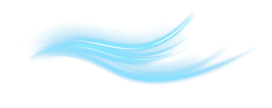 Blue glowing flowing wave with luminous light trails