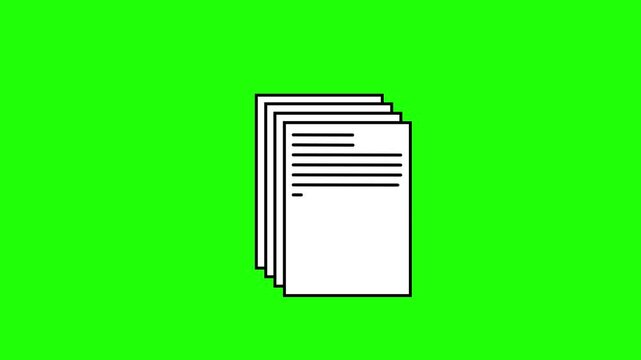 Motion Graph Animation Document Paper with Green Screen
