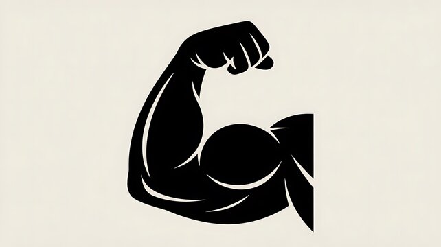 Strong muscular arm showing bicep muscle icon