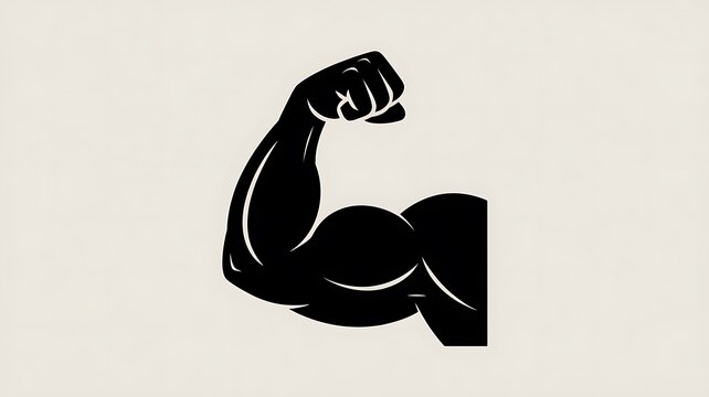 Strong muscular arm flexing bicep icon