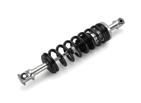 Heavy-Duty Automotive Coilover Shock Absorber Suspension Spring Isolated on White