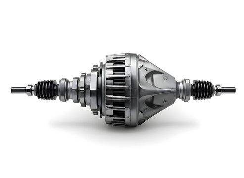 Rear Wheel Drive Axle Differential Assembly Isolated on White Background