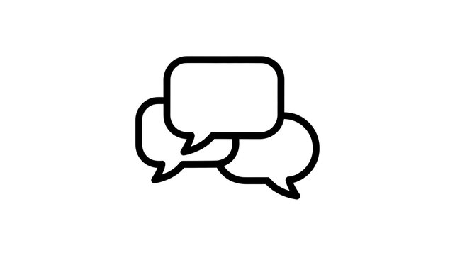 Three speech bubbles icon for chat and communication