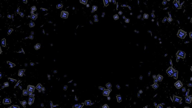 AI Artificial Intelligence Chip Animation Background, Endless, Loop
