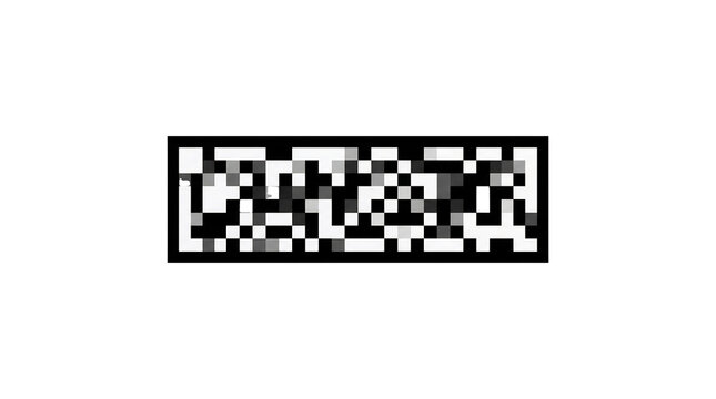 Pixelated black and white censor bar for privacy and anonymity, digital mosaic blur effect used for hiding sensitive information, isolated on black background