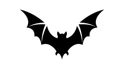 Fototapeta premium Black silhouette of a bat with open wings