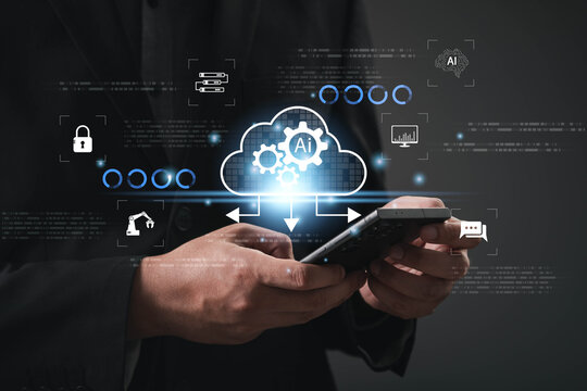 AI cloud computing platform with intelligent automation, secure data management, analytics, cloud integration, digital transformation for enterprise productivity, scalable infrastructure, innovation.