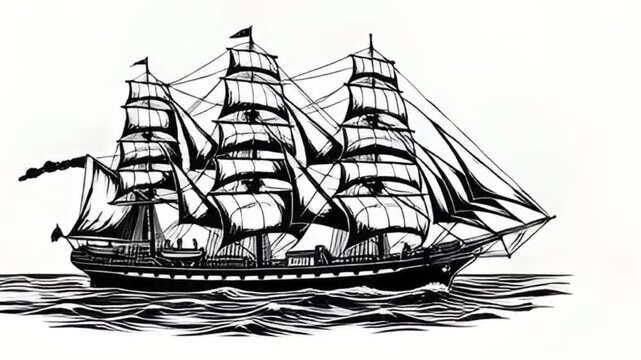 Sailing Ship Ocean Animation