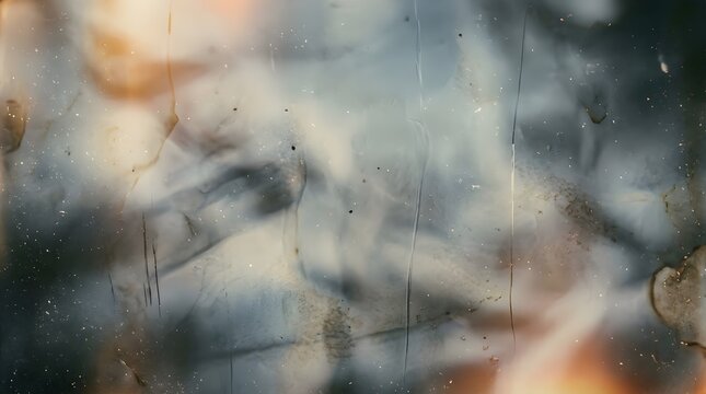 Abstract Fluid Texture with Vintage Film Grain and Light Leaks