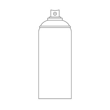 Aerosol Spray Can Outline Icon Illustration on White Background