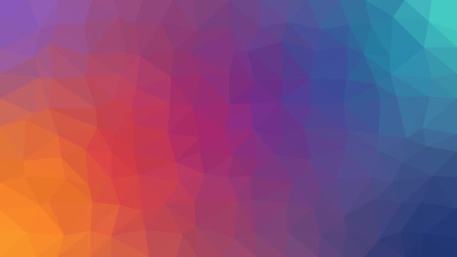 Abstract low poly background with colorful geometric triangles. Vibrant rainbow polygonal texture, modern mosaic pattern for digital design.