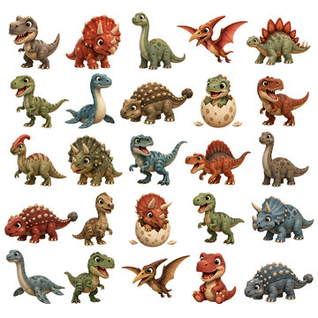 set of dinosaurus
