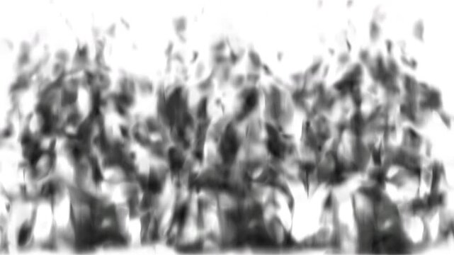 4k Realistic black fire flames VFX animation burning on a white background for digital motion graphics design