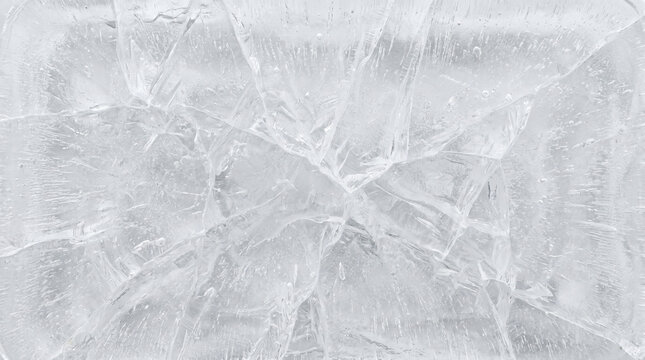White ice texture with deep cracks for frosty background