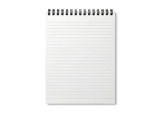 A spiral bound notepad on a white background