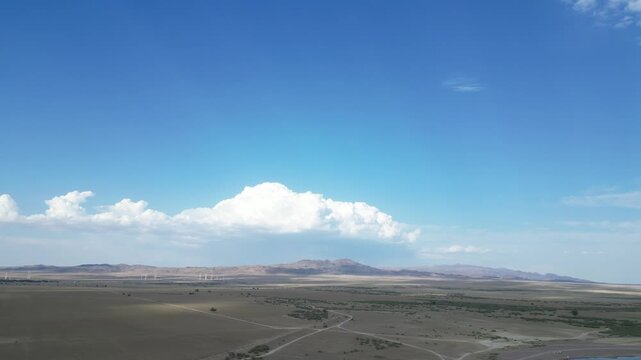 Kapchagay Reservoir Steppe and Mountains in Kazakhstan Drone View