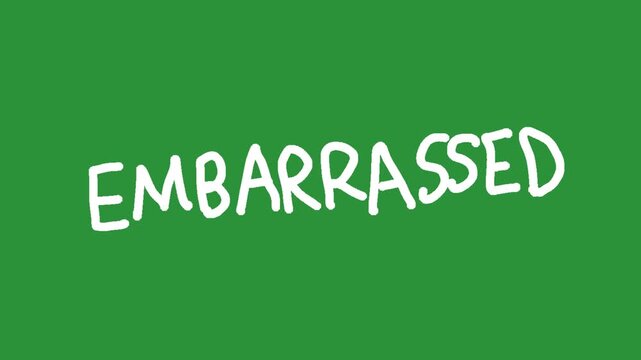 Hand Drawn Embarrassed Text Effect 2D Green Screen Title Overlay