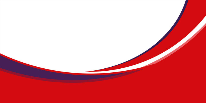 Abstract background with wavy red and white chevron stripes and a dynamic blue curved accent. Modern patriotic-themed geometric design