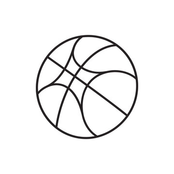 Basketball ball sports equipment minimalist line drawing.